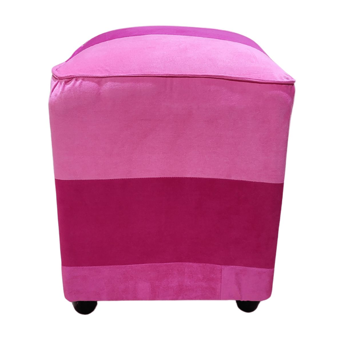 GENERICO - Pouf Bicolor Felpa 35x35x42 Muebles Rimar