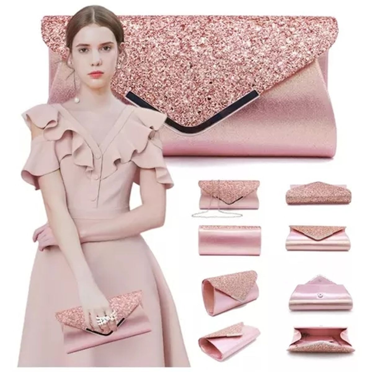 GENERICO - Carteras Bolso Mano Fiesta Lentejuelas Mujer Cartera Clutch