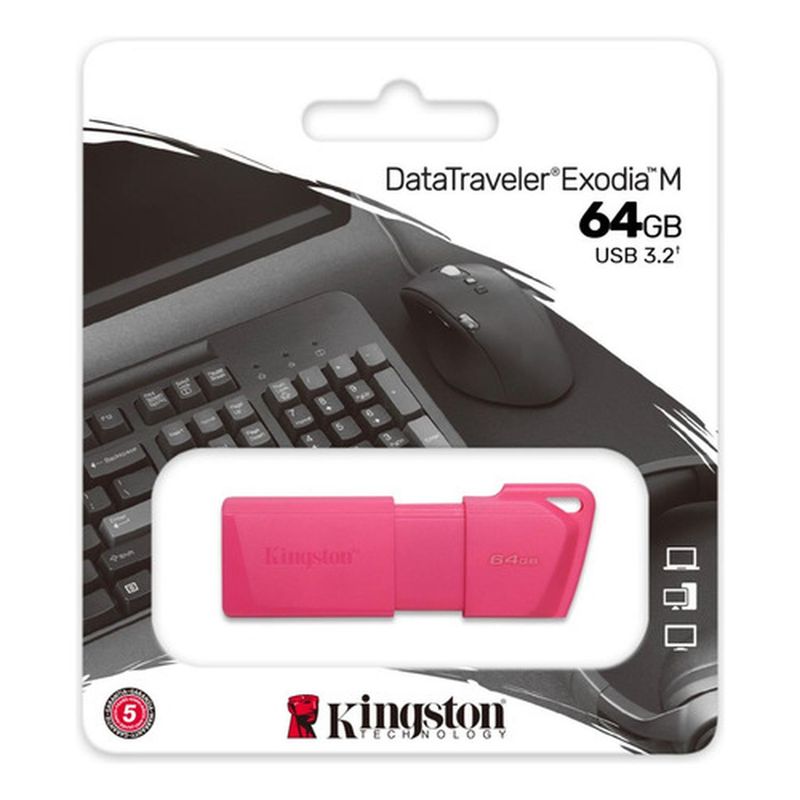KINGSTON - Pendrive Usb Kingston De 64 Gb 3.2 Exodia M Pink Color Rosa