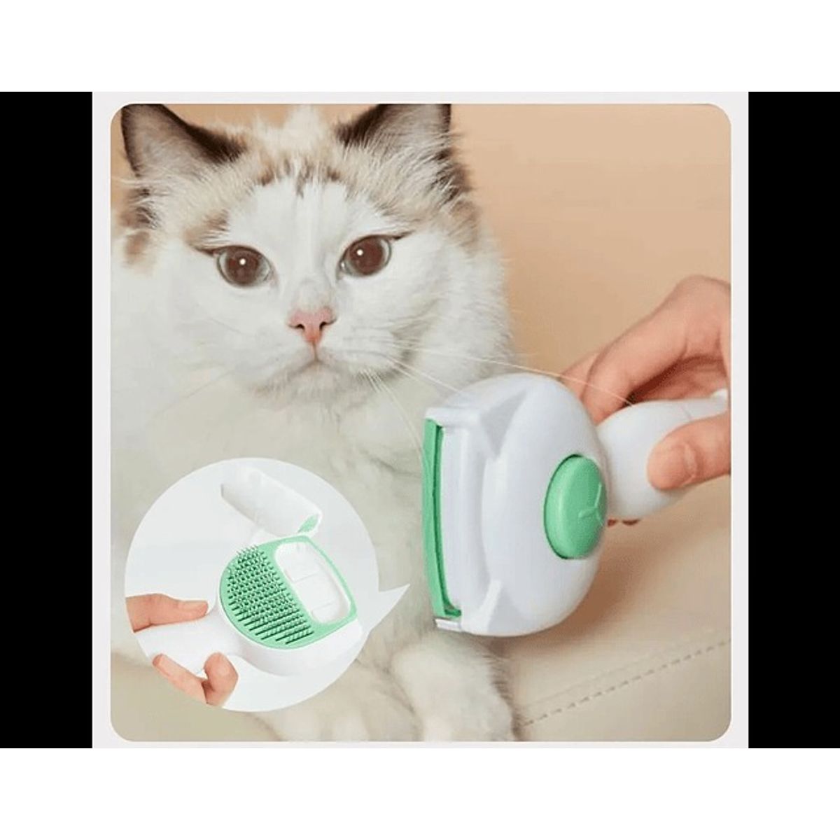 GENERICO - Cepillo Gatito Para Mascotas Botón Extractor Fácil Limpieza