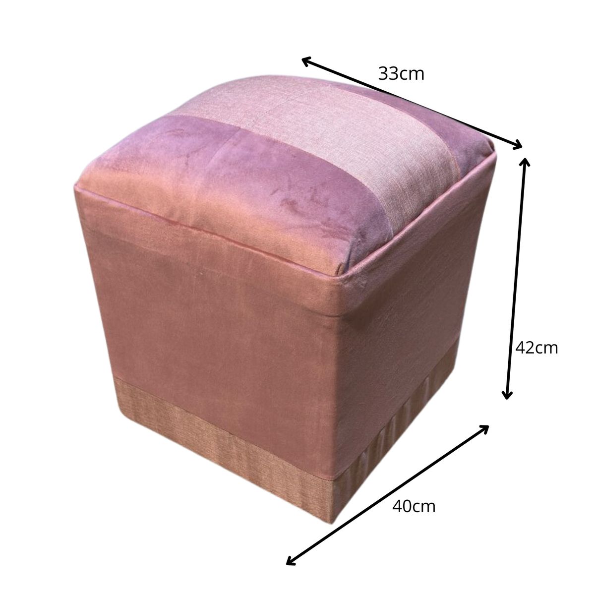 GENERICO - Pouf Palo Rosa Bicolor 35x35x42 Muebles Rimar