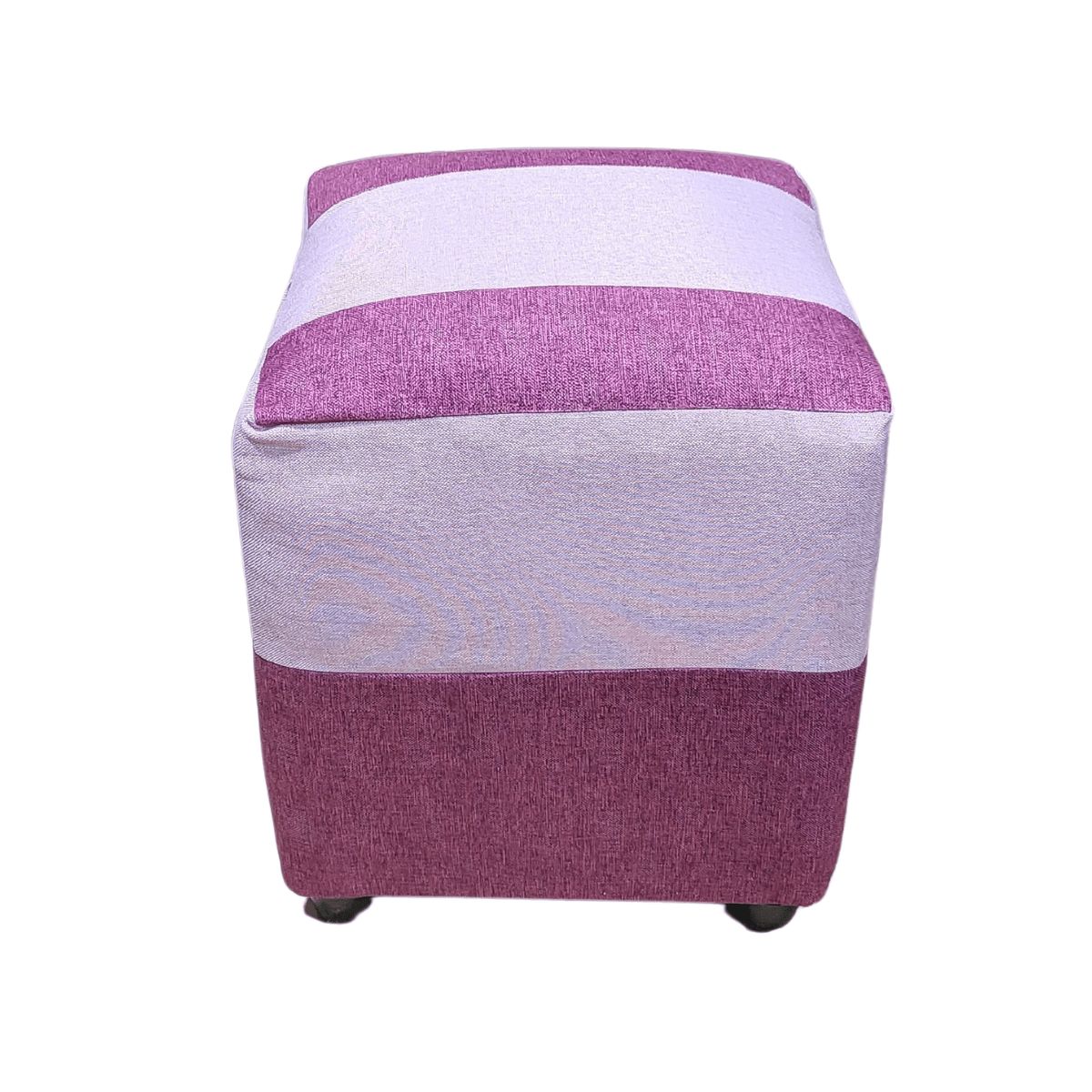 GENERICO - Pouf Morado Bicolor Lino 35x35x42 Muebles Rimar