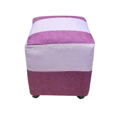 GENERICO - Pouf Morado Bicolor Lino 35x35x42 Muebles Rimar