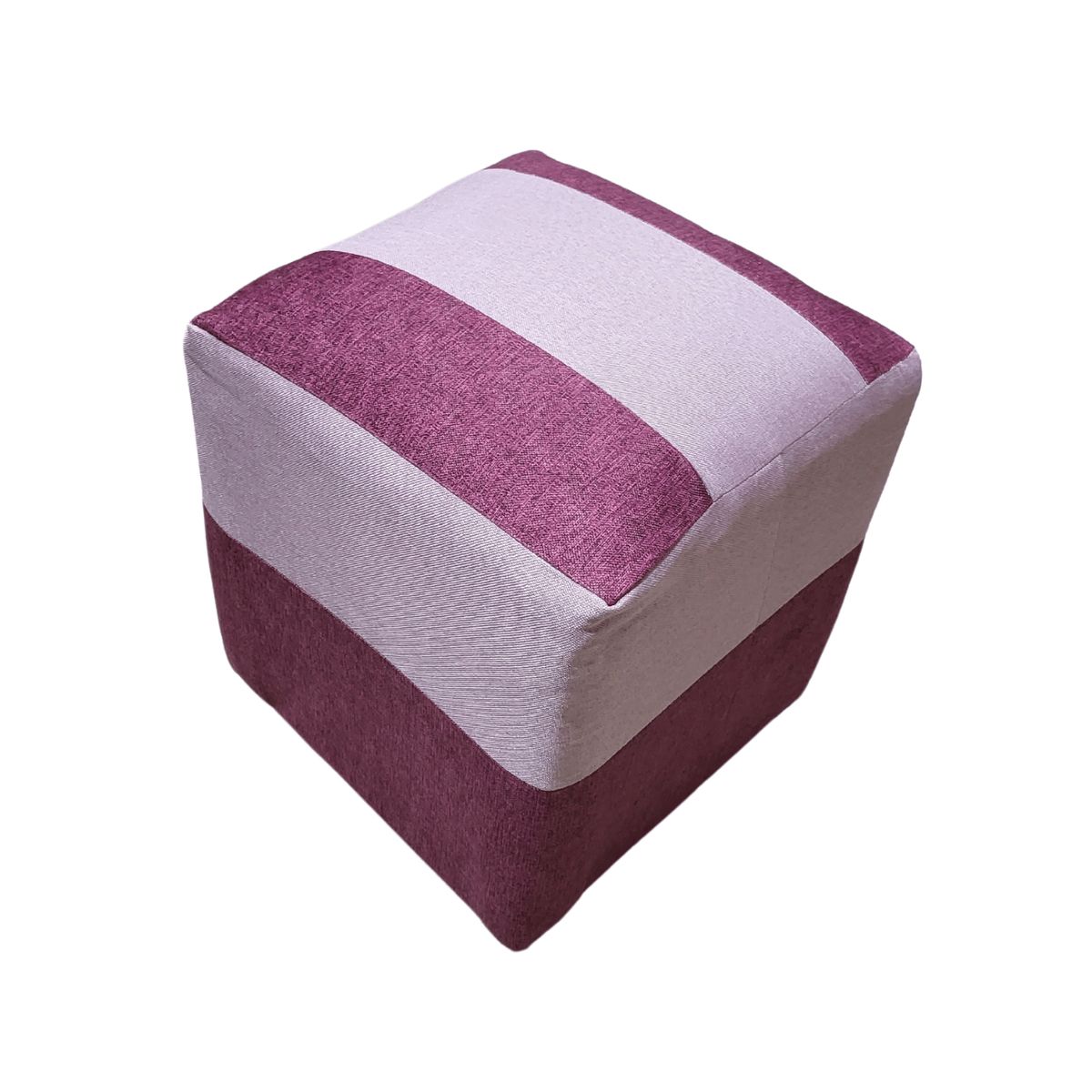 GENERICO - Pouf Morado Bicolor Lino 35x35x42 Muebles Rimar