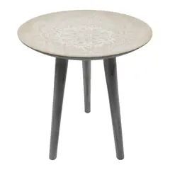GENERICO - Mesa De Centro Redonda Lateral Living Mesa Diseño Mandala.