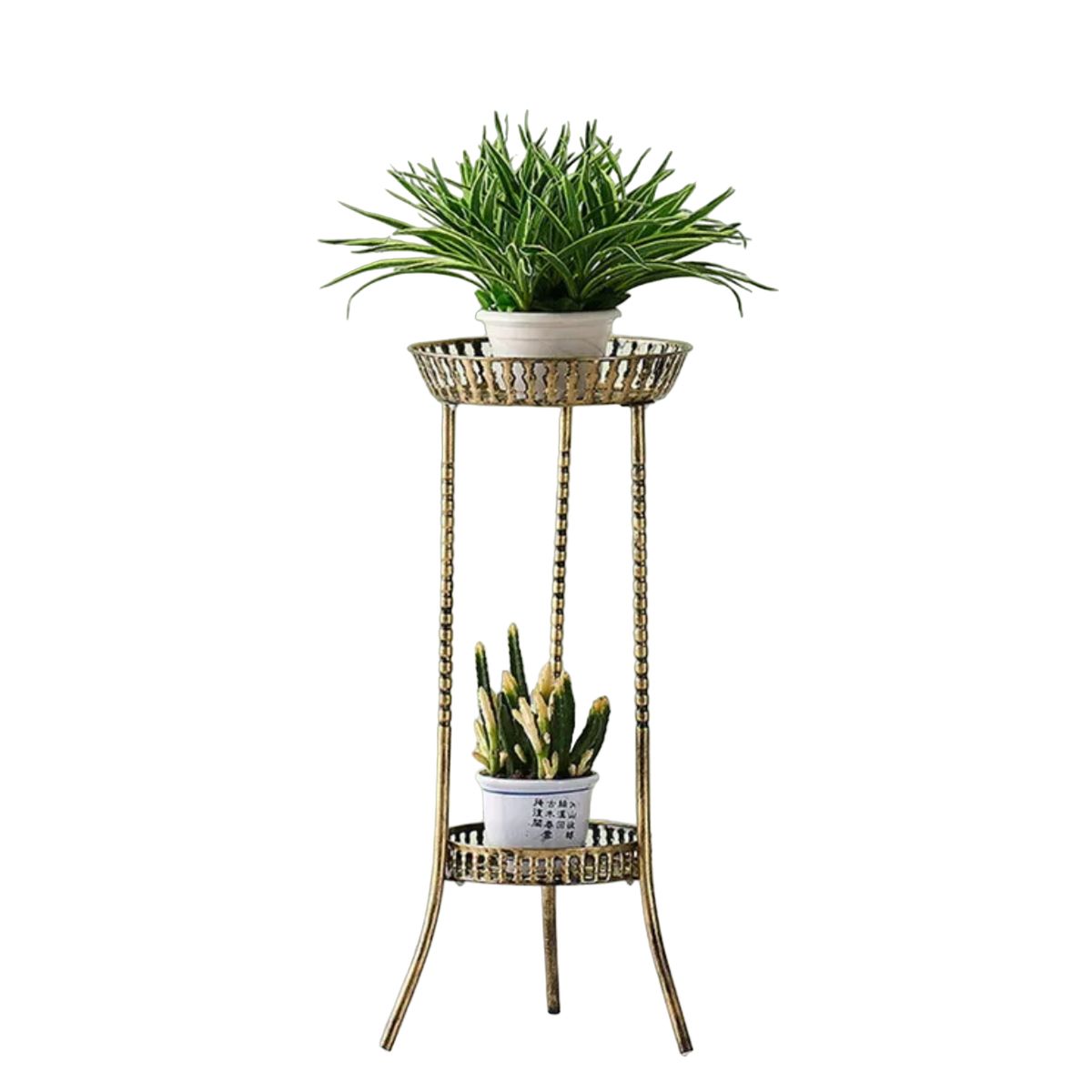 GENERICO - Pedestal Para Maceteros Maceta De 2 Niveles Negro Bronce