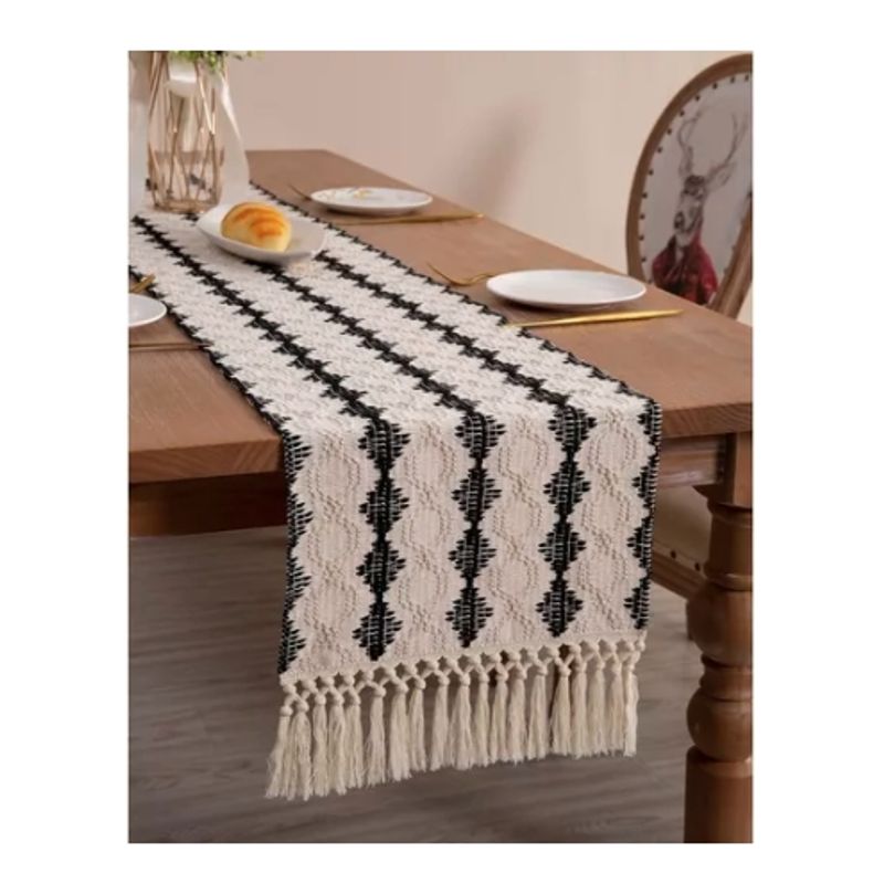 GENERICO - Camino De Mesa Algodon Yute Etnico Mantel De Centro 180x30cm
