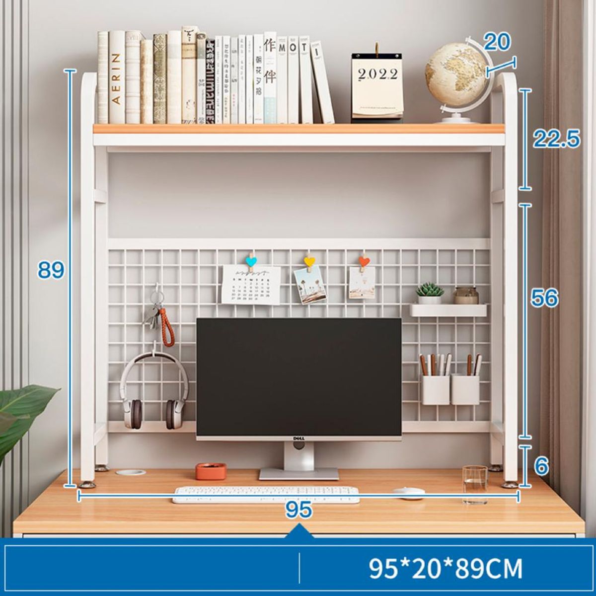 DETODOYMAS - Organizador De Escritorio Multifuncional Con Repisa Metal DETODOYMAS
