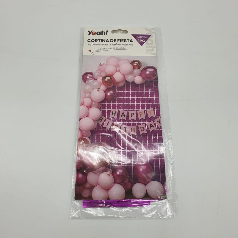 GENERICO - Cortina Metálica Cuadros Varios Colores Cotillon Fiesta - Fucsia