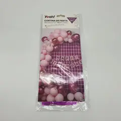 GENERICO - Cortina Metálica Cuadros Varios Colores Cotillon Fiesta - Fucsia