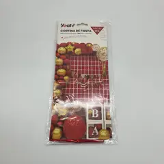 GENERICO - Cortina Metálica Cuadros Varios Colores Cotillon Fiesta - Rojo