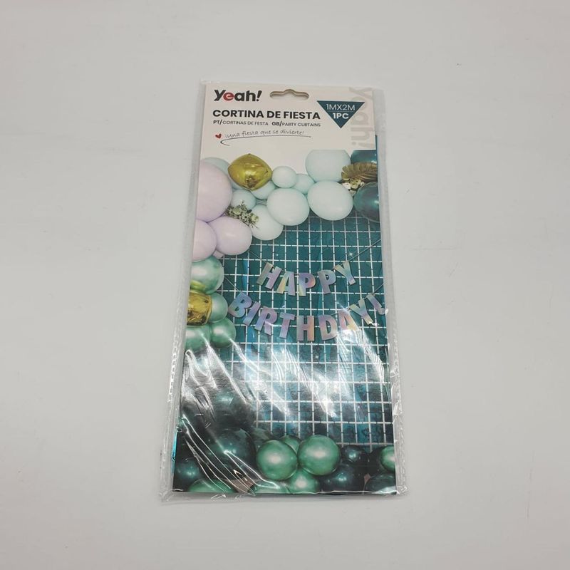 GENERICO - Cortina Metálica Cuadros Varios Colores Cotillon Fiesta - Verde