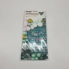 GENERICO - Cortina Metálica Cuadros Varios Colores Cotillon Fiesta - Verde