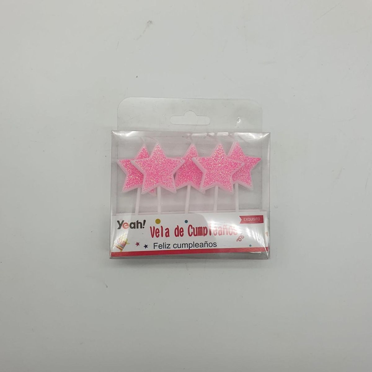 GENERICO - Velas Estrellas Para Cumpleaños Niños Celeste Rosa Cotillon - Rosa