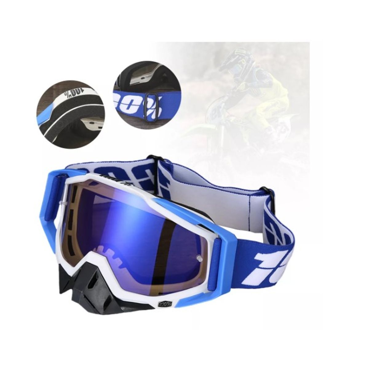 GENERICO - Antiparras Fox Air Scott Prospect Motocross Enduro Azul