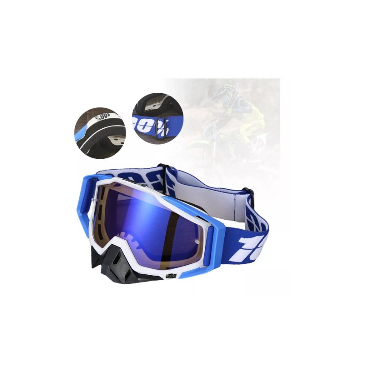 GENERICO - Antiparras Fox Air Scott Prospect Motocross Enduro Azul