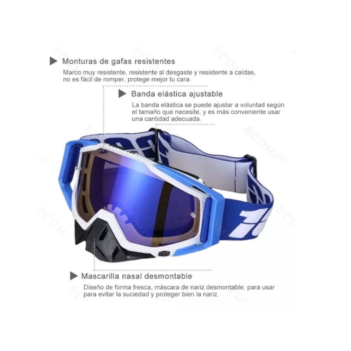 GENERICO - Antiparras Fox Air Scott Prospect Motocross Enduro Azul