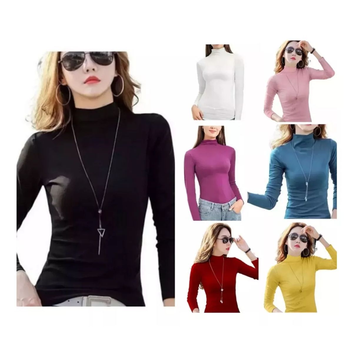 EVERSO - Pack 3 Camiseta Beatle Bambu Liso Mujer  Sin Polar