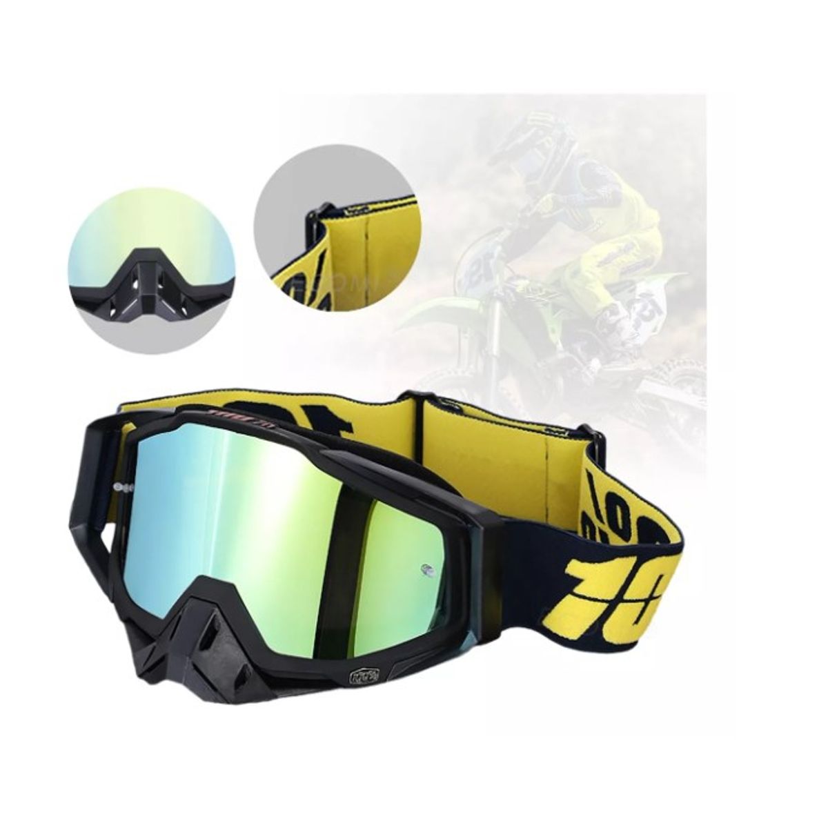 GENERICO - Antiparras Fox Air Scott Prospect Motocross Enduro Verdeaqua