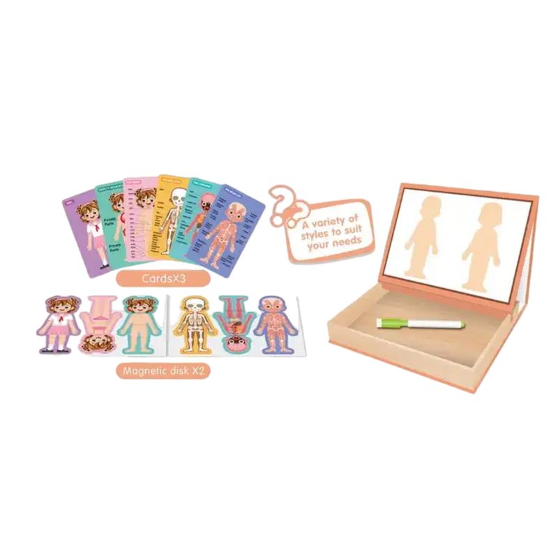 SPACEZAT - Caja de Aprendizaje Cuerpo Humano Magnética con Pizarra