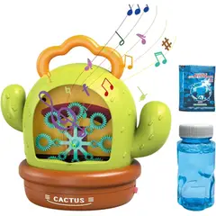 SPACEZAT - Máquina Cactus Musical Lanza Burbujas con Luces