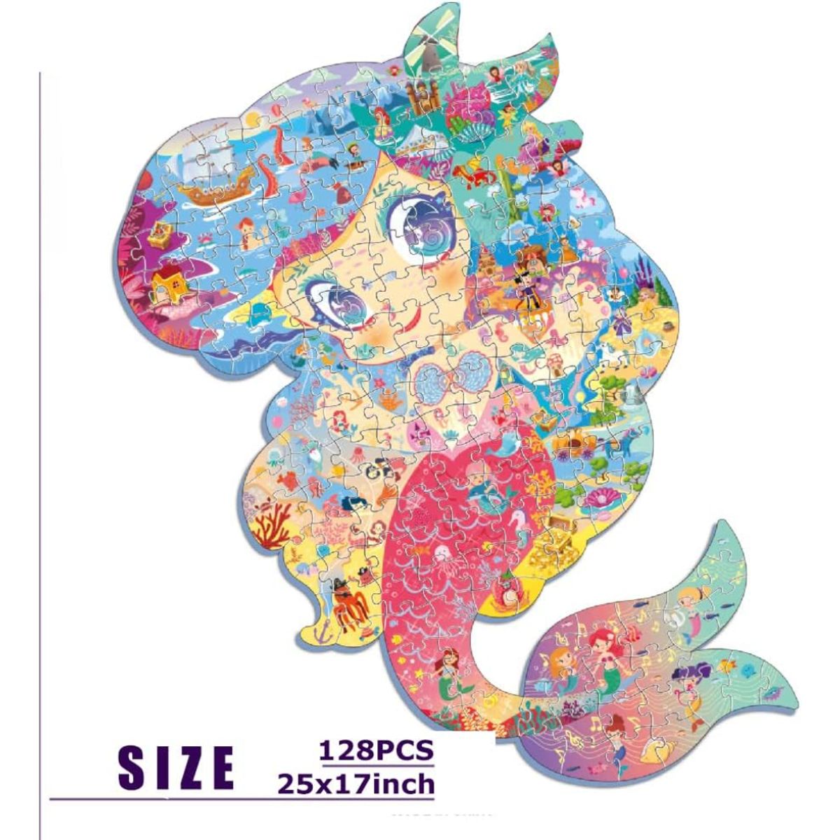 SPACEZAT - Puzzle Sirenas con Forma 128 piezas