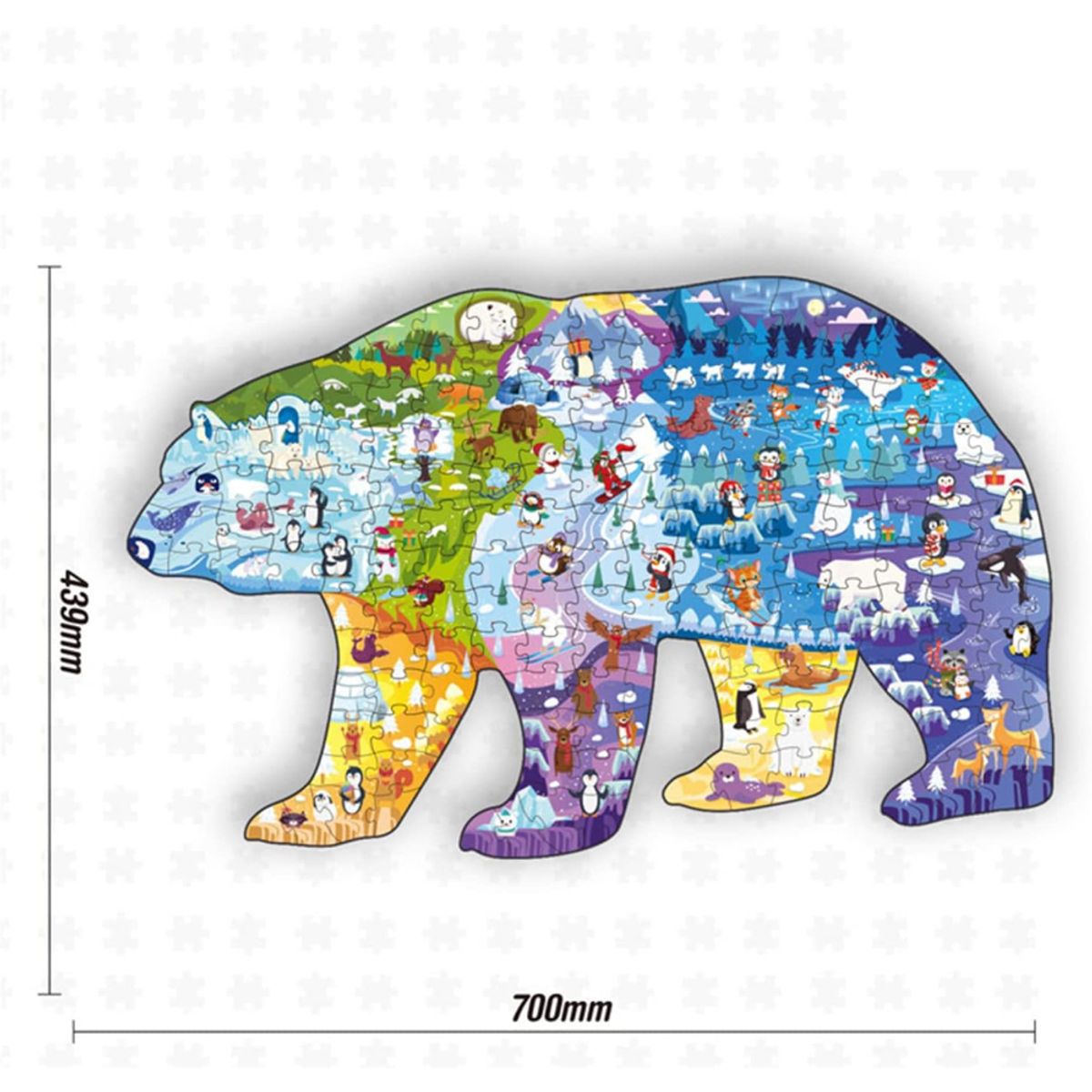 SPACEZAT - Puzzle Artico con Forma de Oso Polar 128 piezas