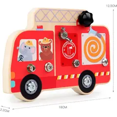 SPACEZAT - Camion de Bombero Madera para Atornillar Juguete Didáctico