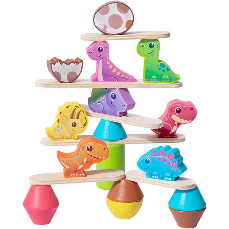 SPACEZAT - Juguete de Madera Educativo Equilibrio Dinosaurios