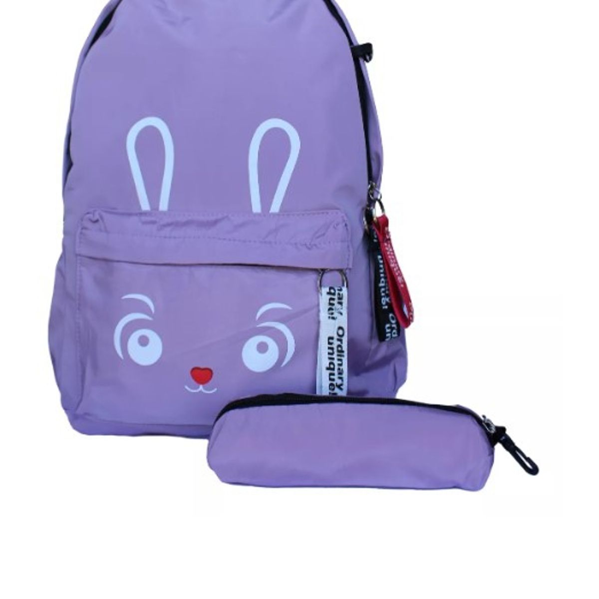 GENERICO - Mochila Juvenil Kawaii Con Cara De Conejo  Estuche Color Lila