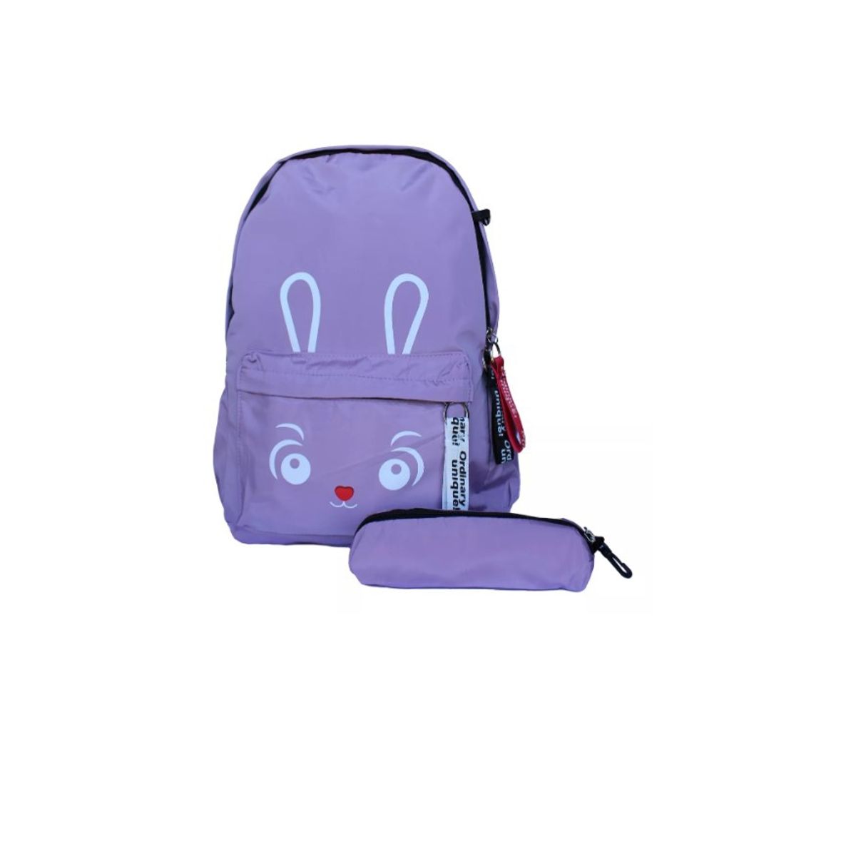 GENERICO - Mochila Juvenil Kawaii Con Cara De Conejo  Estuche Color Lila