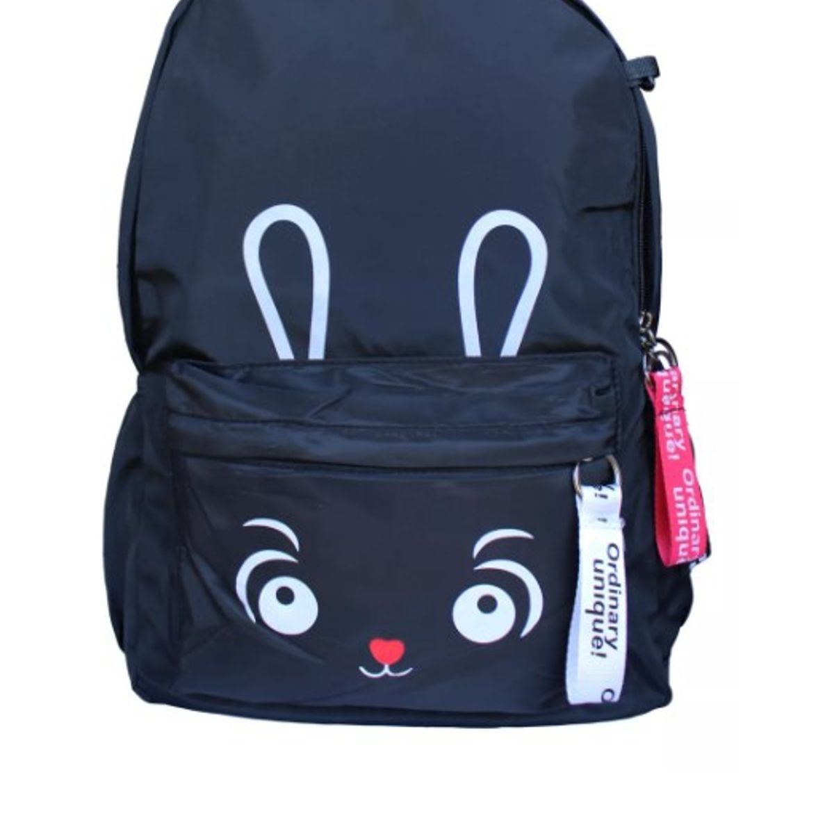 GENERICO - Mochila Juvenil Kawaii Con Cara De Conejo  Estuche Color Negro