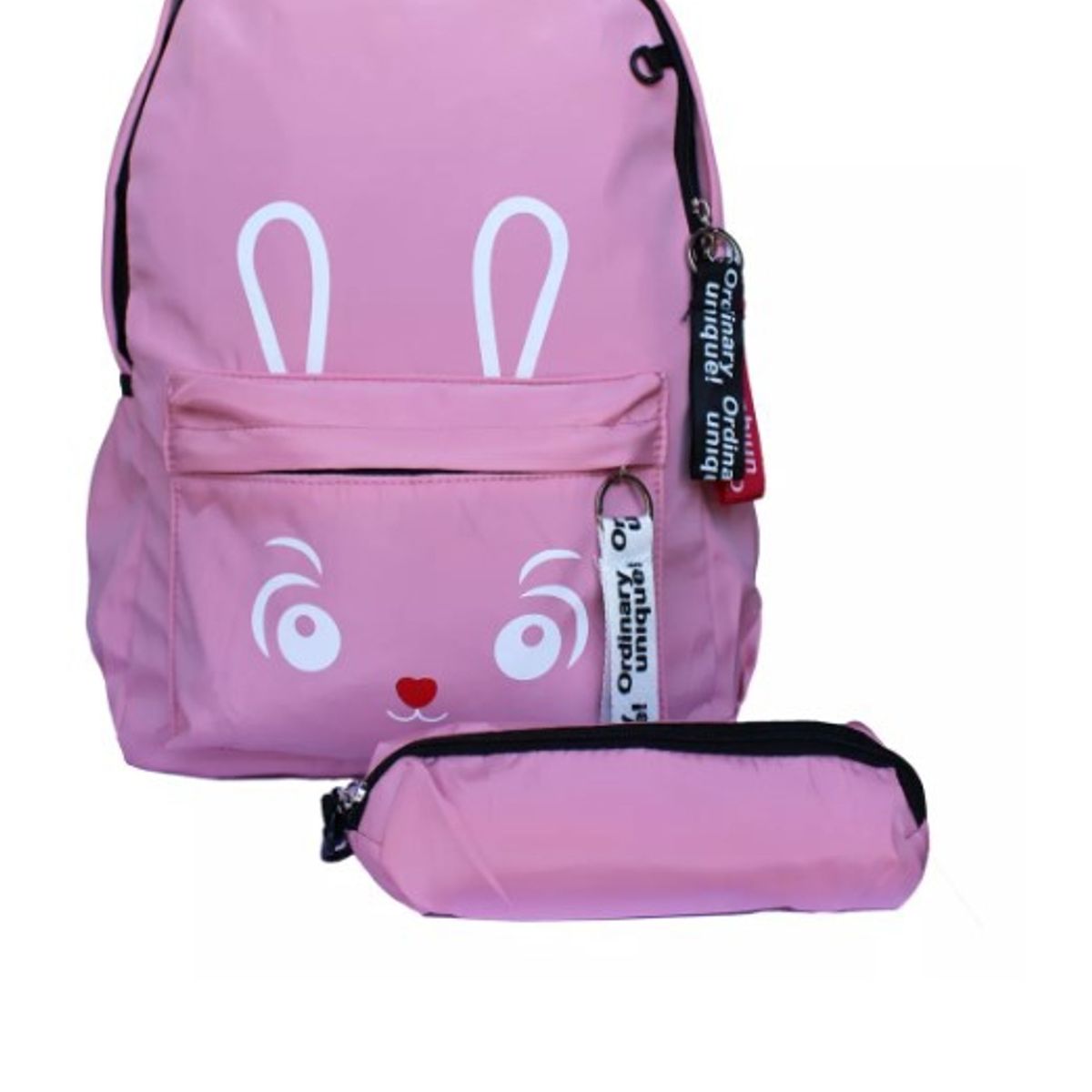 GENERICO - Mochila Juvenil Kawaii Con Cara De Conejo  Estuche Color Rosa