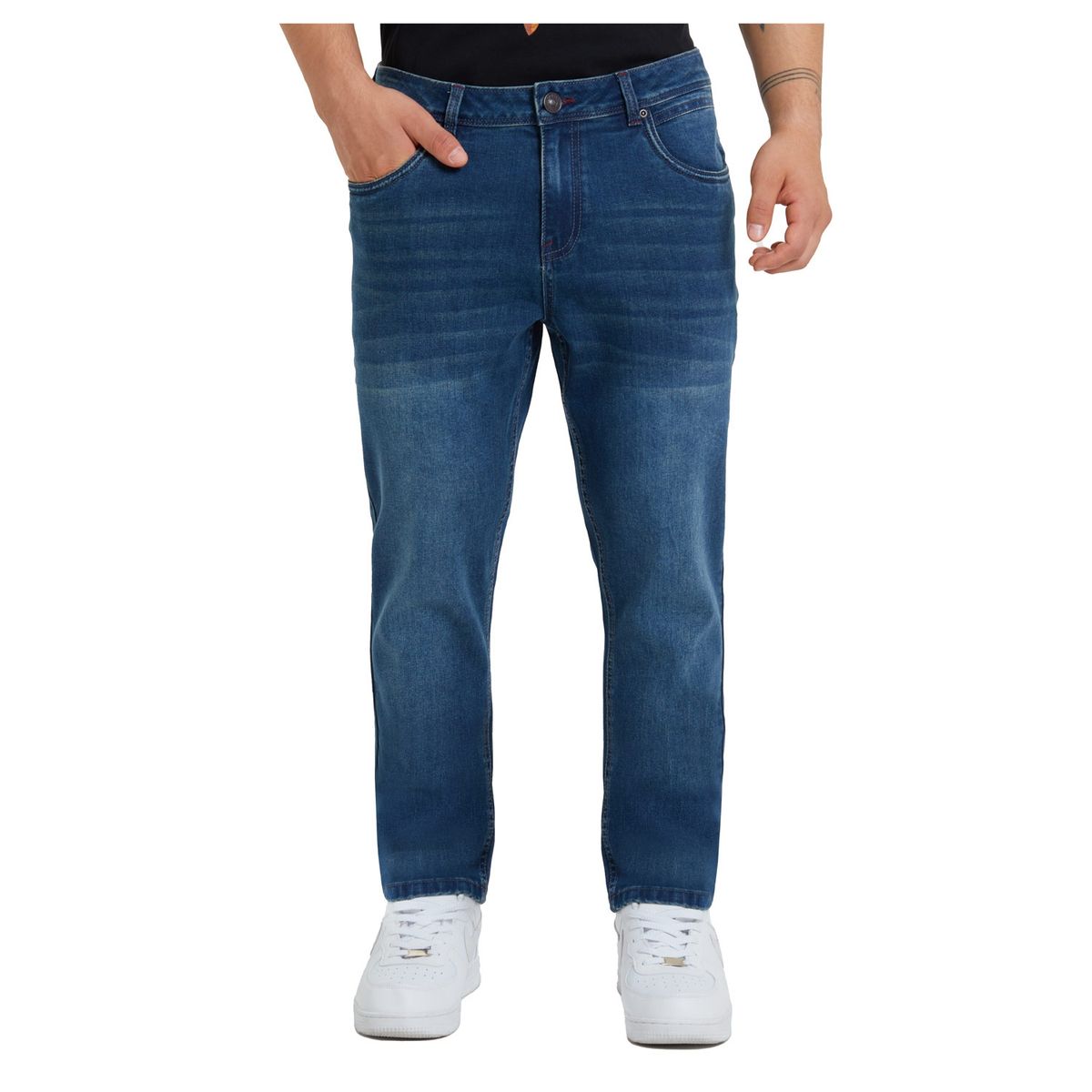 FASHION'S PARK - Jeans Slim Cortes Azul Petroleo Fashion's Park