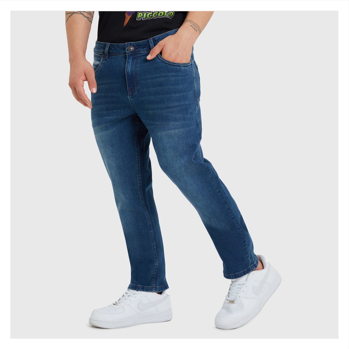 FASHION'S PARK - Jeans Slim Cortes Azul Petroleo Fashion's Park