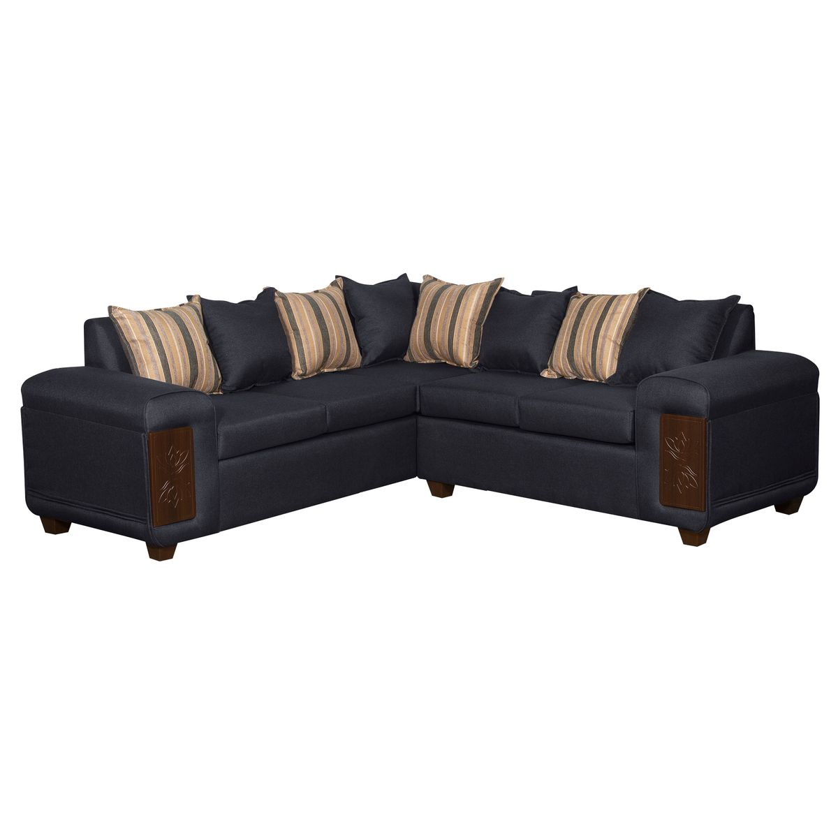 RUZAM MOBEL - SECCIONAL 5 CUERPOS MILANO NEGRO LINO