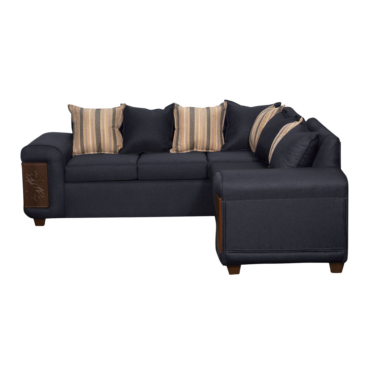 RUZAM MOBEL - SECCIONAL 5 CUERPOS MILANO NEGRO LINO