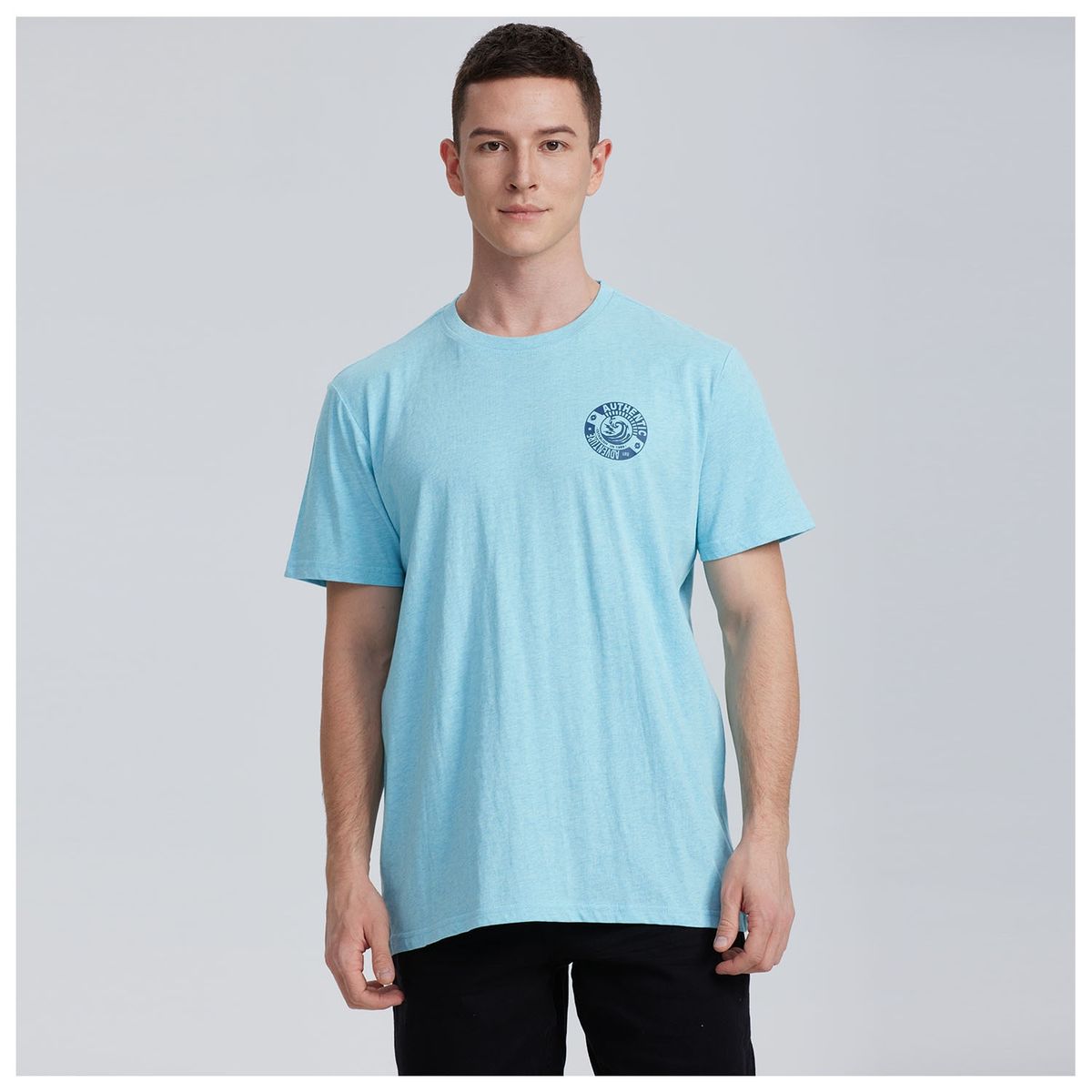 FASHION'S PARK - Polera Hombre Rider Print Aqua Melange Fashion's Park