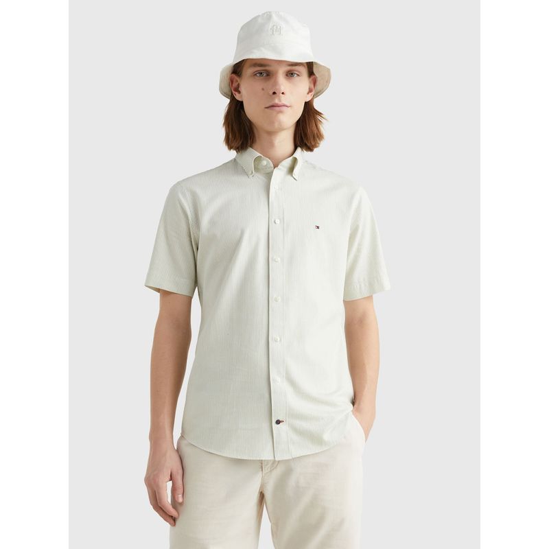 TOMMY HILFIGER - Camisa Oxford Stripe Regular Fit Amarillo Tommy Hilfiger