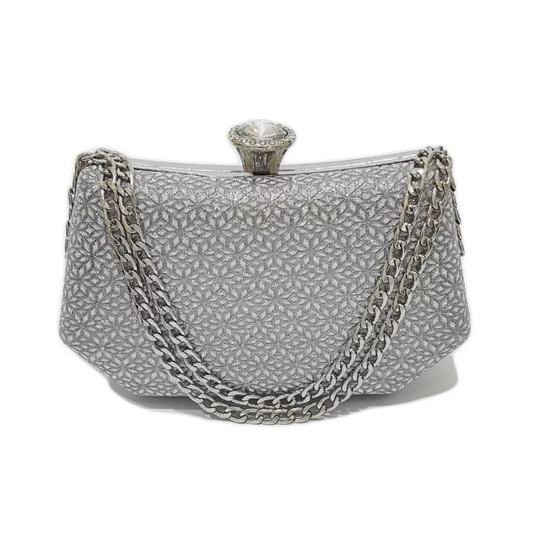 GENERICO - Cartera Clutch Xhama Para Dama Plateado