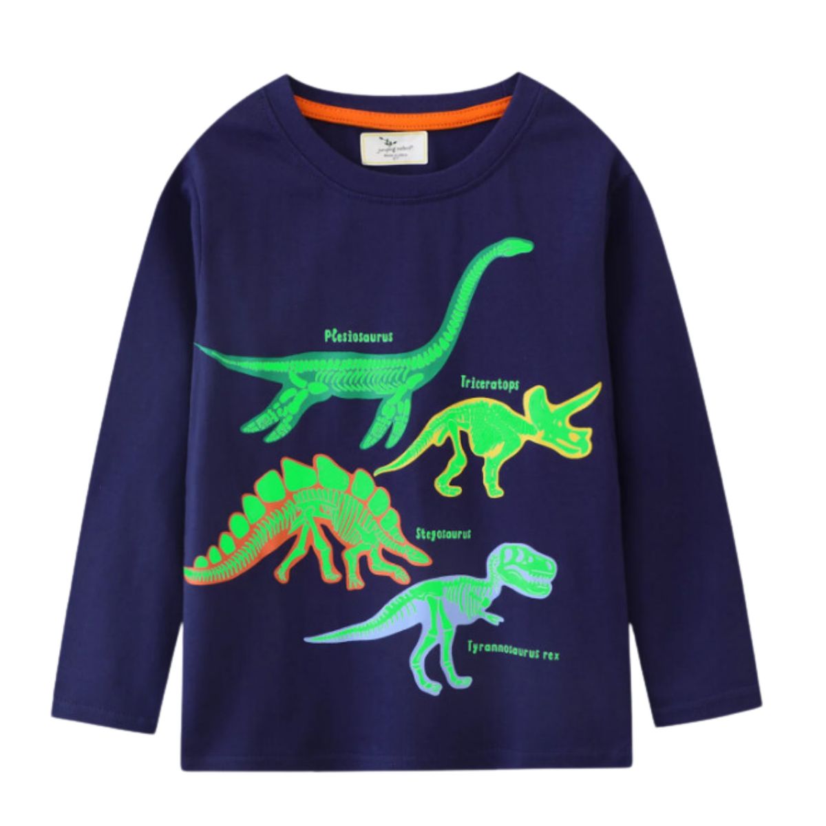 JUMP KIDS - Poleras Manga Larga Niño Fosiles 100% Algodón