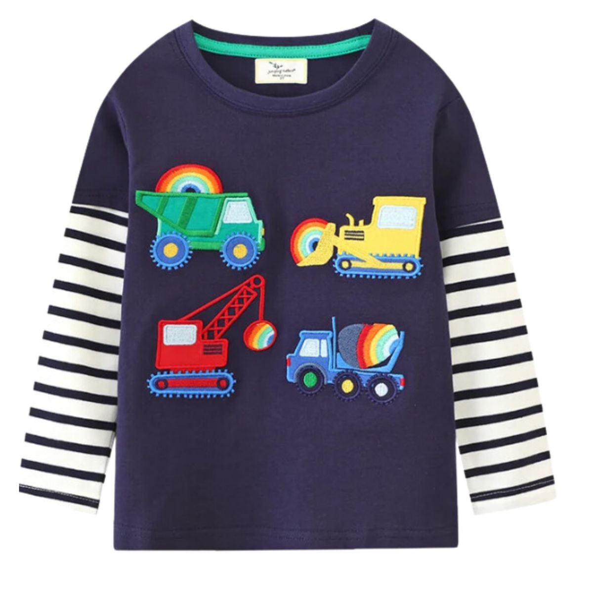 JUMP KIDS - Poleras Manga Larga Niño Camiones 100% Algodón