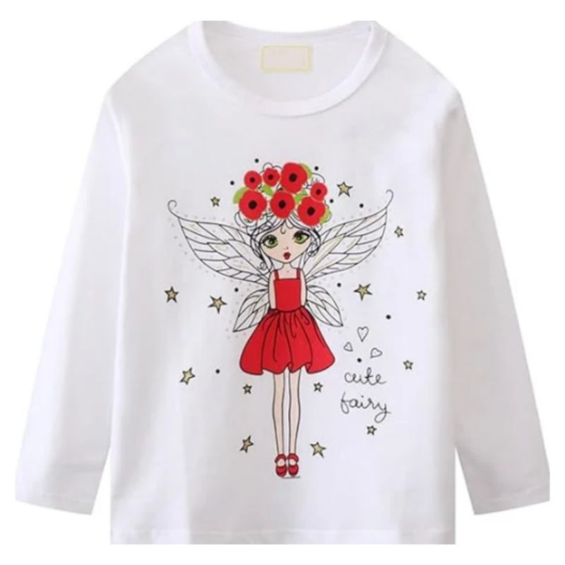JUMP KIDS - Poleras Manga Larga Niña Hada 100% Algodón