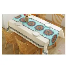GENERICO - Mantel Antimanchas Impermeable Hermosos Diseños Azul y blanco
