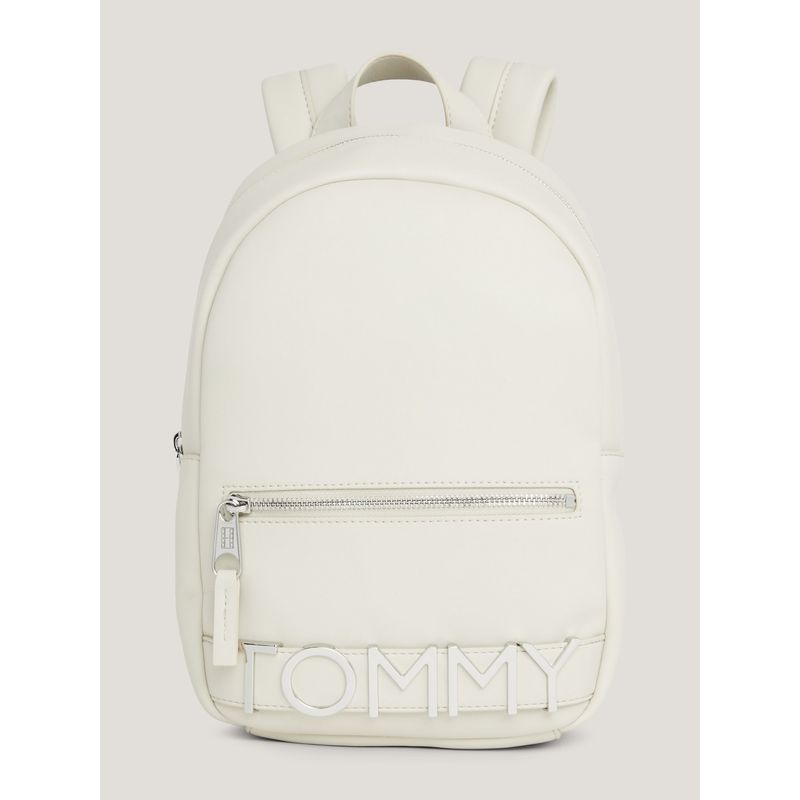 TOMMY HILFIGER - Mochila Bold Con Logo Beige Tommy Hilfiger