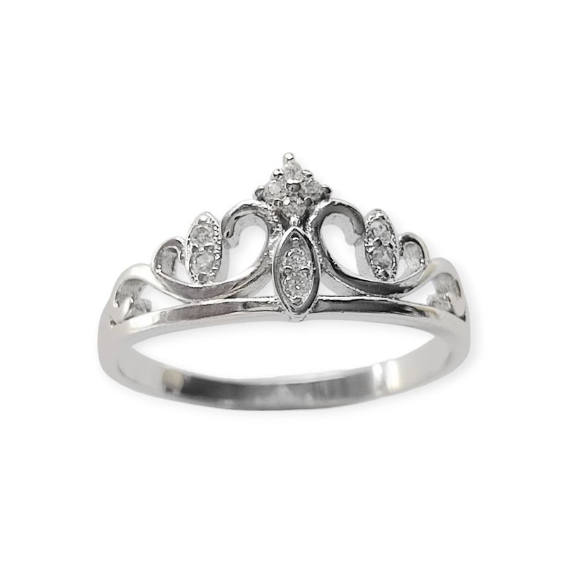 ANDREA COGGIOLA JOYAS - Anillo Circón Corona Barbara Plata Fina 925