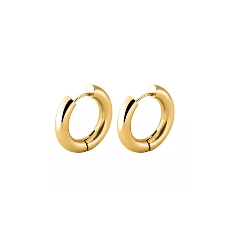 GENERICO - Aros Dorados Circular Mujer Moda Accesorio Aritos