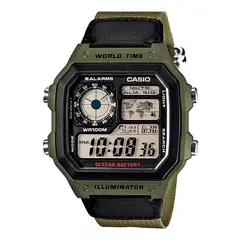 CASIO - Reloj De Pulsera Digital Ae-1200whb-3bvdf Verde