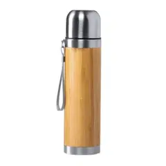 IMPORTCLICK - Termo Bambú Acero Inoxidable 430 ML - Café