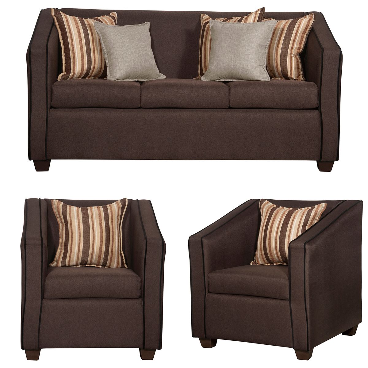 RUZAM MOBEL - JUEGO DE LIVING 3-1-1 VICTORIUS CAFÉ